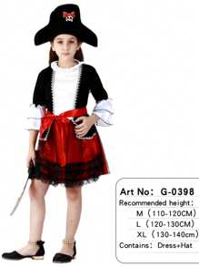Costume de pirat pentru copii, costume pentru băieți și fete din Caraibe Pirates căpitan COS