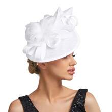 Elegant Alluring Women Derby Church Wedding Feather Sinamay Fascinator Headband Hair Clip Mini Hats Tiny Hats Derby Hat Mini Top Hat Mini Cap, School Stuff
