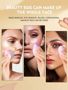 4PCS Professional Makeup Sponge Set For Cream & Powder | Multi-Shape Makeup Sponges (Teardrop/Flat) | Silicone-Free, Non-Absorbent Makeup Sponge | Loose Powder, Liquid & Concealer Applicator | Travel-Friendly & Easy To Clean - Multicolor - View 9