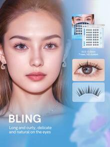 MLEN DIARY MLEN DAIRY 自粘假睫毛簇，10.5-13.5mm C型卷度自然款，42片预粘假睫毛簇，无需胶水，可重复使用，韩式，按压式自粘假睫毛簇，单根假睫毛，家用自粘（亮面）假睫毛簇，假睫毛簇，单根假睫毛，假睫毛 - C - 查看 10