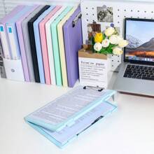 1 pezzo raccoglitore ad anelli A4 - in materiale PP durevole, con grande capacità, con design a doppio pulsante, adatto per uso in ufficio e da studente, organizer da scrivania, per il ritorno a scuola, forniture scolastiche