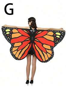 1 pieza Capa con forma de mariposa para actuación en escenario, disponible en trece colores, un accesorio de fotografía para cosplay y una capa con forma de mariposa de moda.