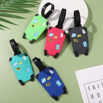 Luggage Tag, Silicone Suitcase Tag With Name Card, Quick Discovery Suitcase, Perfect Privacy Protection Travel Tag Pendant Holiday Vacation For Travel For Honeymoon For College For School Bag For Flying For Cruise For Bags For Luggage Portable Bag For School School Accessories School Stuff