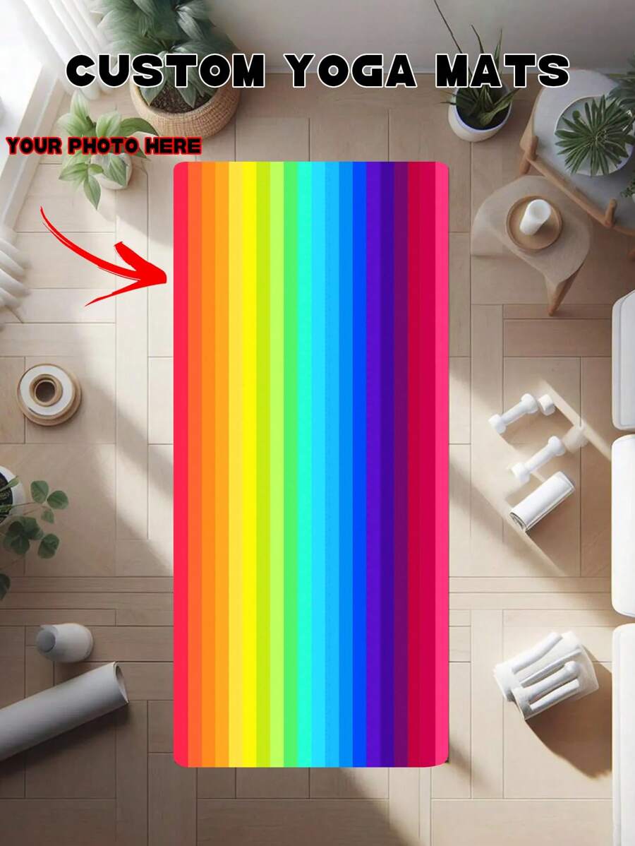 1 pièce Tapis de yoga personnalisé avec photo/image imprimée, tapis de yoga d'intérieur, tapis d'exercice, tapis créatif, tapis personnalisé avec image, équipement de sport et de fitness, tapis de yoga amortissant les chocs