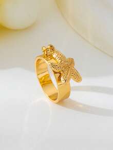 3pcs/Set Fashionable Casual Beach Style Starfish, Shell, Conch Rings, Suitable For All Seasons And Beachside Vacation - Ocean Series - View 10