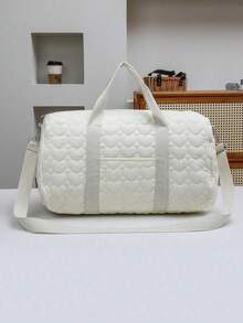 1pc Lightweight Large Capacity Storage Bag, Multifunctional Mommy Bag, Crossbody Handbag, Diaper Bag, Maternity Hospital Bag - White - View 9