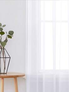 1 pezzo Tenda leggera e trasparente, tenda finestra in voile di poliestere a tinta unita, moderna e minimalista, per camera da letto, soggiorno, balcone