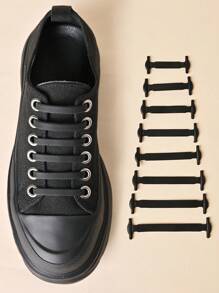 16 piezas de cordones elásticos sin atar, 16 piezas de cordones de silicona sin atar, cordones elásticos de ajuste rápido, cómodos, duraderos y ahorradores de tiempo como reemplazo para zapatos, cordones elásticos adecuados para tenis, zapatos casuales y zapatos deportivos para uso diario