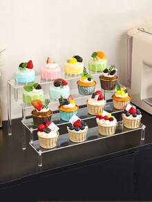 Cupcake Display Stand Acrylic Display Risers Perfume Stand Shelf & Versatile Cupcake Stand Holder Clear Acrylic Shelf Risers For Display Stands For Food, Tabletop UseOrganizer Figures Cup Cake Dessert Shelves For Party For Decoration And Organizer Mother's Day Graduation - Clear - View 6