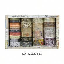24pcs Assorted Vintage Ditsy Floral Washi Tape Set For Journaling And Scrapbooking Decorations (0.75cm*6rolls/1cm*4rolls/1.5cm*8rolls/2cm*1roll/2.5cm*3rolls/3cm*2rolls) Back To School