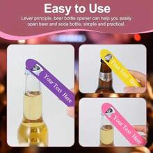 5pcs Customized Colorful Beer Bottle Opener Keychain, Stainless Steel Flat Bottle Opener, Suitable For Home Kitchen, Wedding Gifts, Young People's Parties And Outdoor Activities, Birthday Gift Selection