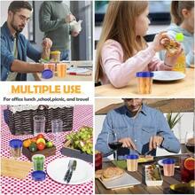2/10pcs 120ml Covered Measuring Cup, Plastic Storage Bottle, Salad Dressing Container, Covered Container, Leak-Proof Seasoning Jar - Multicolor - View 4