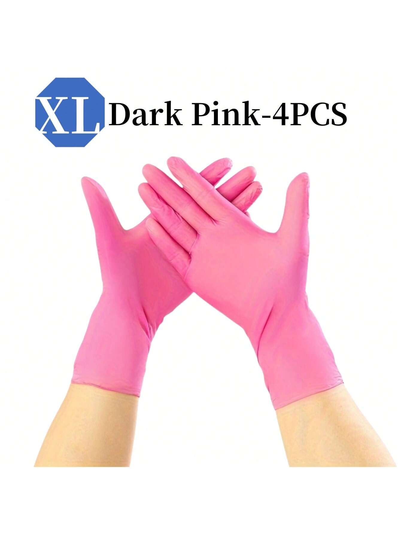 100 قفاز اللون الوردي الداكن، متوفر في المقاسات S,...