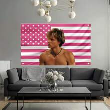1pc JJ Maybank 90x150 Cm Polyester American Flag Tapestry - Wall Hanging Banner For Bedroom, Living Room, Office, Party Decor - No Power Needed