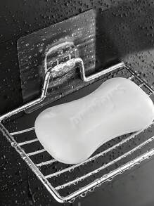 Suport pentru săpunieră cu design de drenaj, suport pentru burete de chiuvetă, săpunieră, rezistent la rugină și impermeabil, instalare ușoară, organizator de baie, fără găurire, organizator de duș, pentru depozitare în baie și decor interior și bucătărie