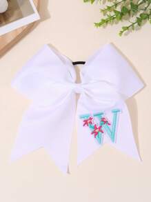 1 pieza Diadema con flores de tela bordadas y letras A-Z del abecedario en blanco, accesorios de moda para el cabello, regalo ideal para mejores amigas para uso diario y fiestas