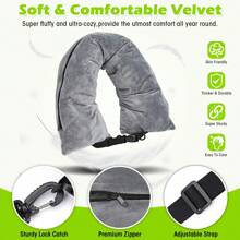 Fillable Travel Pillow, Suitable As Extra Luggage, Soft Velvet Travel Neck Pillow With Storage Bag, Adjustable Neck Size, Multifunctional Foldable Pillow, Ideal For Flight Travel