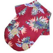 Small & Medium Dog Summer Thin Pineapple Hawaiian Printed Pet Shirt Short Sleeve