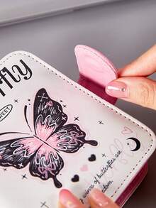 Cute Photo Album, Butterfly Design Leather PU Cover, Portable Mini Card Holder Collection Album - Multicolor - View 4