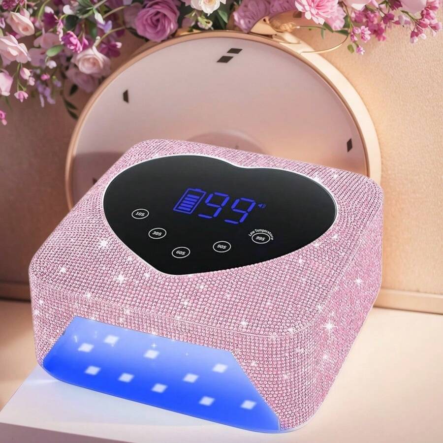 UV Light For Nails, 72W Cordless Rechargeable UV Nail Lamp, Fast Nails Dryer Curing Lamp For Salon & Home, Gel Nail Polish UV Light With 5 Timer Setting, Touch Control & Auto Sensor - Pink - View 1