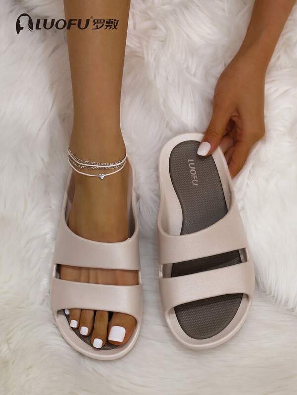 luofu New LUOFU Fashion Summer Women Slippers, Comfortable Rubber Cushioned Outdoor Casual Flip Flops, Beach Sandals, Non-Slip House Shoes