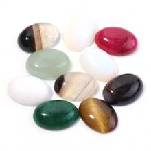 5 Stücke/10 Stücke pro Packung natürliche ovale Edelstein Cabochons, zufällig gemischte Farben und Größen, elegant Türkis, Jade, Achat lose Steine für DIY Schmuckherstellung, Halskette, Ring, Armband Dekoration