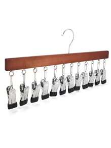 12-Grid Wooden Grain Scarf/Accessories Organizer Hanger For Bedroom, Dorm, Closet Use (Slight Scratches On Wooden Grain Are Normal)