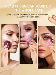4PCS Professional Makeup Sponge Set For Cream & Powder | Multi-Shape Makeup Sponges (Teardrop/Flat) | Silicone-Free, Non-Absorbent Makeup Sponge | Loose Powder, Liquid & Concealer Applicator | Travel-Friendly & Easy To Clean - 彩色 - 查看 2