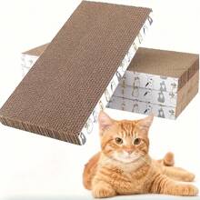 Enorme tiragraffi in cartone ondulato per gatti - Durevole tiragraffi per gatti da interni, design a doppia faccia con motivo a onde, base antiscivolo, protegge i mobili e cura le zampe