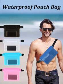 Bolso de playa impermeable, bolso de cintura para deportes al aire libre, bolsa impermeable para teléfono móvil de tres capas con sellado de PVC, ligera y protectora para pantalla táctil para nadar y bucear, accesorio esencial para vacaciones en la playa, campamento y viajes