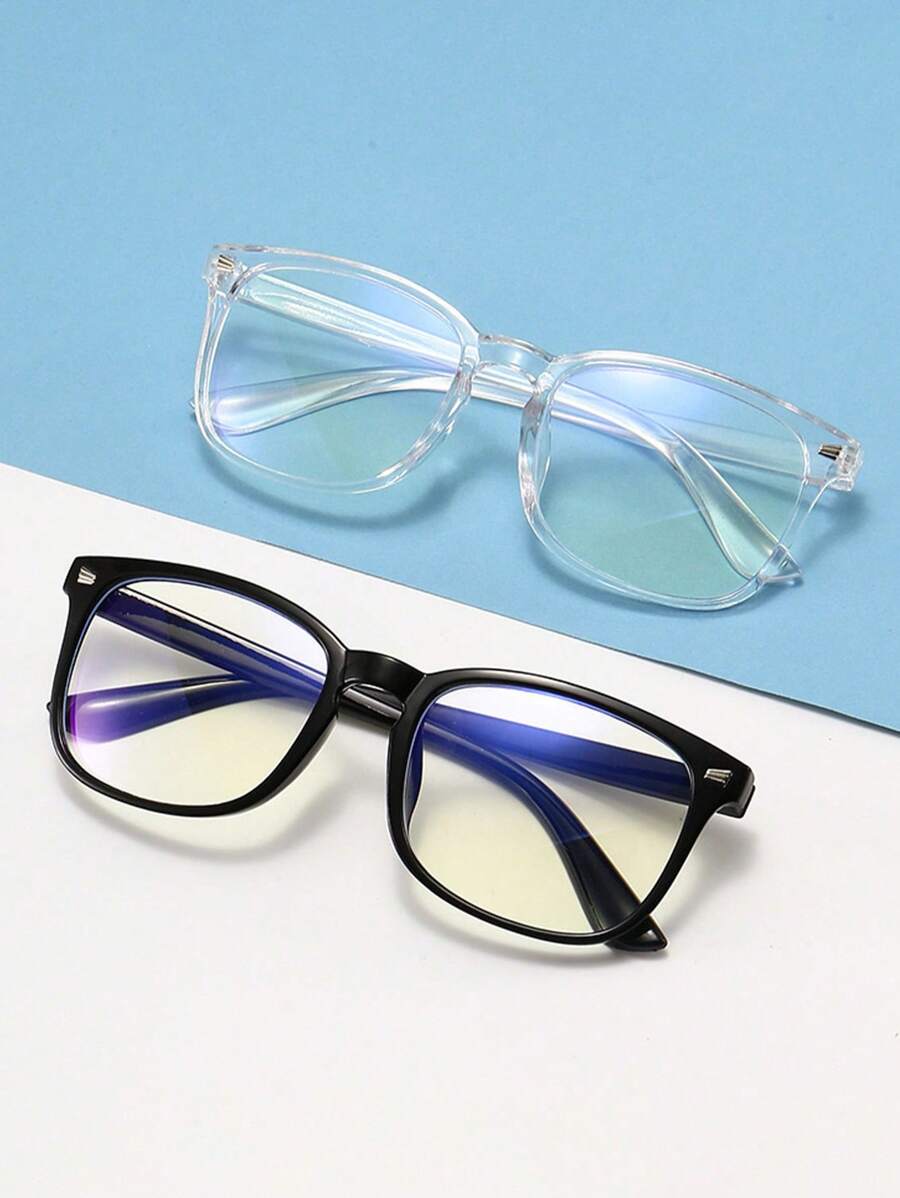 2 buc ochelari unisex cu ramă transparentă, potriviți pentru purtarea zilnică