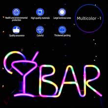 1 pieza Letrero de neón decorativo de pared para bar, luz LED con pilas o alimentación USB con diseño de jarra de cerveza, copa de cóctel, jarra de cerveza, letrero de neón de bar para habitación, dormitorio, decoración de bar