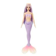 Mattel Barbie Mermaid Doll With Pink & Lilac Fantasy Hair & Headband Accessory, Toy With Shell-Inspired Bodice & Lavender Tail