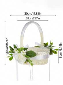A New Woven Hand-Held Flower Basket For Outdoor Wedding Flower Girls