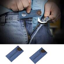 2/4pcs Elastic Waist Extender Buttons, For Jeans, Adjustable Belt Expansion Rings, Seamless Instant Button Extender, For Pants, Knitted Items - Multicolor - View 15