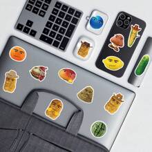 58Pcs Funny Smiling Food Meme Stickers Funny Chicken Nugget Stickers Meme Stickers Fruit Face Stickers Spoof Graffiti Decal Meme Gifts Vinly Waterproof Stickers For Water Bottle, Hydroflask, Guitar, Luggage, Phone, Case, Laptop, Skateboard, Gift
