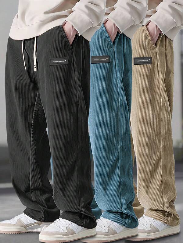 Pantalones casuales de pana con cordón para hombre, para primavera/otoño, transpirables y cómodos, adecuados para el ocio diario y las vacaciones, otoño
