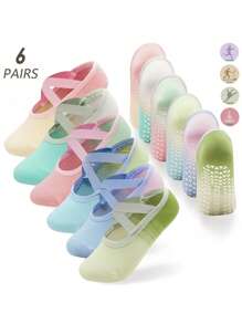 3 paires de chaussettes de yoga, chaussettes bateau pour femmes, chaussettes de sport antidérapantes en silicone pour le printemps et l'été, yoga pour débutants, course, automne et hiver, dégradé, fitness, mode intérieure