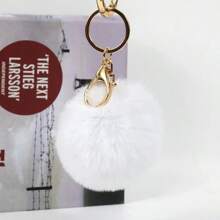 Cute Imitation Fur Plush Keychain Fluffy Pompom Ball Bag Backpack Decoration Car Key Chain Girl Gift Accessories Car Accessories Bag Charm Backpack For School