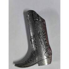 1pc Fashionable Silver Cowboy Boot Shaped Bic J6 Lighter Cover - Perfect For Parties And Daily Use