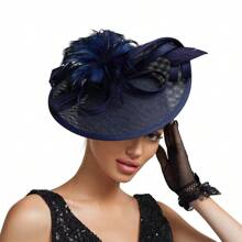 Elegant Alluring Women Derby Church Wedding Feather Sinamay Fascinator Headband Hair Clip Mini Hats Tiny Hats Derby Hat Mini Top Hat Mini Cap, School Stuff