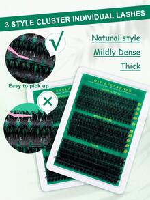 300片装DIY睫毛嫁接100D套装 - 包含假睫毛、胶水、卸妆液、镊子和刷子，专业人士和新手均可轻松上手，居家使用方便，睫毛入门套装：包含假睫毛和胶水的全套产品 - 黑色 - 查看 7