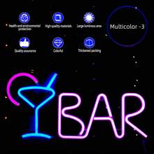 1 pieza Letrero de neón decorativo de pared para bar, luz LED con pilas o alimentación USB con diseño de jarra de cerveza, copa de cóctel, jarra de cerveza, letrero de neón de bar para habitación, dormitorio, decoración de bar