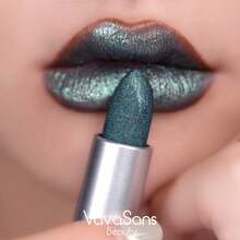Metallic Glitter Lipstick In Space Grey – Long-Wear Hydrating Vegan Lip Color With Full Coverage & Shimmer Finish - 35474453 - View 2