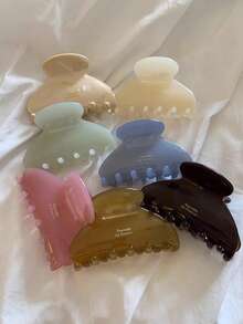 1pc Elegant Acetate Hair Claw Clip Medium Size Semicircle Geometric Hair Claw Simple Sweet Hair Clips Half Hair Women Hair Accessories, School Stuff, College Autumn Accessories Fall Winter For Vacation Outfits Woman - Multicolor - View 4