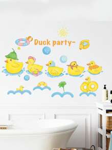 1pc 3D Cartoon Duck Toilet Lid Decal Cartoon Duck Pattern Wall Sticker PVC Self-Adhesive Duckling Toilet Sticker Waterproof Stickers Wall Decal Vinyl Decal For Home Decorations Spring Decoration Items Refresh Your Home Stickers Festival Decoration Stickers Gifts Birthday Graduation Bathroom Decor Fall Decor Bathroom Accessories