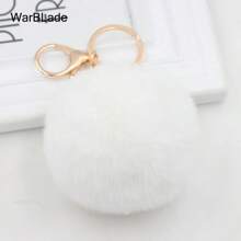 Cute Imitation Fur Plush Keychain Fluffy Pompom Ball Bag Backpack Decoration Car Key Chain Girl Gift Accessories Car Accessories Bag Charm Backpack For School
