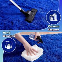 Soft Shag Rugs For Bedroom, Blue Fluffy Shaggy Rugs For Living Room, Luxury Modern Plush Carpet Girls Boys Room Dorm Indoor Home Decor, Upgrade Non-Slip - 藍色 - 查看 5