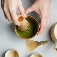 传统抹茶工具手持搅拌机可重复使用。抹茶搅拌机、洗碗机、抹茶搅拌机、抹茶绿茶粉制备、准备日本抹茶套装（绿、黄、黑三种颜色可选） - 彩色 - 查看 5