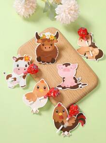 48 pièces Papier à sucette thème animaux de ferme rouges, carte d'emballage de sucette à motif animaux de ferme rouges, sac d'emballage de sucette pour anniversaire, sac cadeau pour fête d'anniversaire, décoration de sucette pour fête de bébé, sac de décoration de table pour fête d'anniversaire